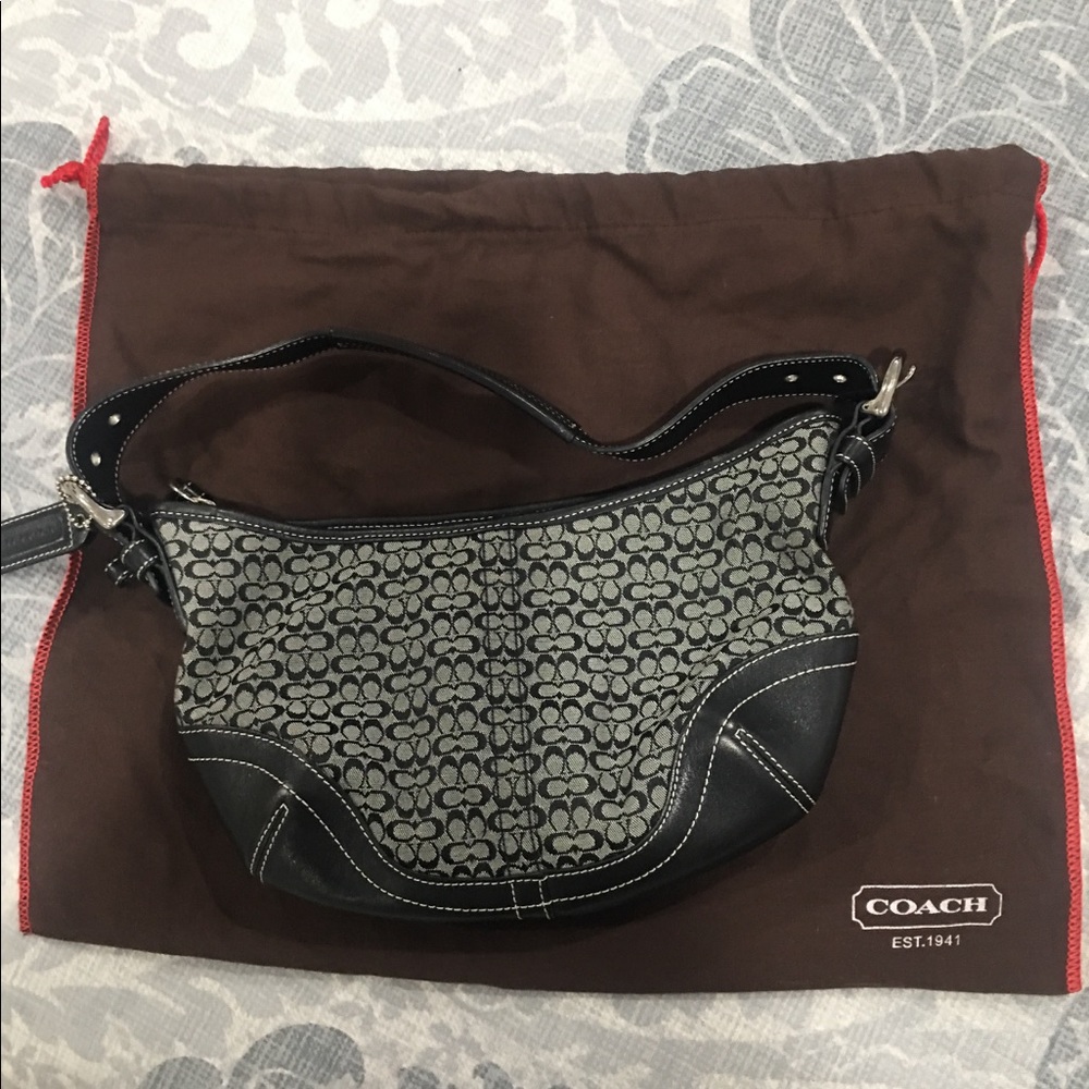Coach small black classic hobo bag
